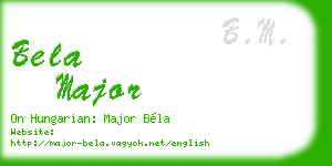 bela major business card
